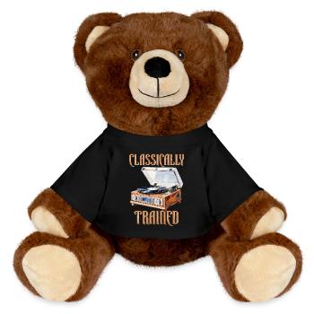 Tourne-disque vintage de formation classique - Nounours RecycelBär® marron - noir - Devant