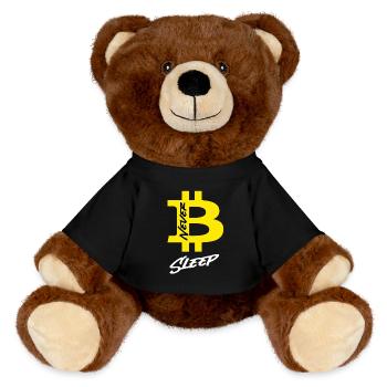Bitcoin Never Sleeps Bitcoin Btc Crypto Currency - MiniFeet® RecycelBär® Teddy Bear Brown - black - Front