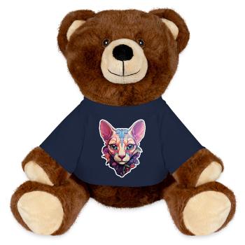 Sphynx-Katzenkopf - MiniFeet® RecycelBär® Braun - French Navy - Vorne
