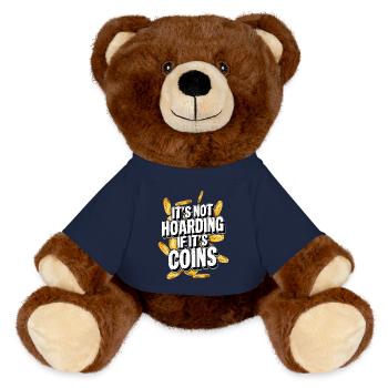 Coins Collector: Accumulating History, Not Hoardin - MiniFeet® RecycelBär® Teddy Bear Brown - french navy - Front