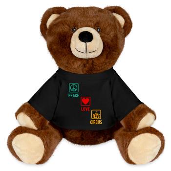 Circus Peace Love Circus Circus Performer Gift - MiniFeet® RecycelBär® Teddy Bear Brown - black - Front
