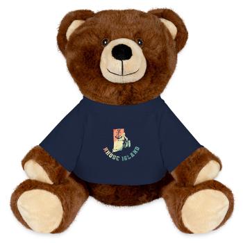 Rhode Island Heimat Staat in den USA - MiniFeet® RecycelBär® Braun - French Navy - Vorne