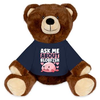 Poisson blob mignon poisson laid - Nounours RecycelBär® marron - bleu marine - Devant