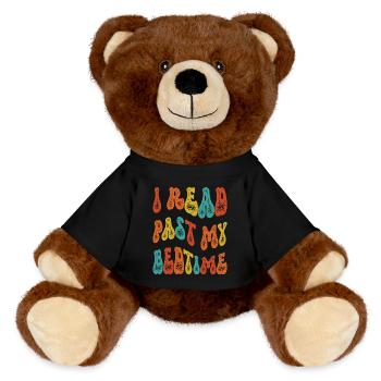 Bibliothèque Bibliophile Lecture Rat de Bibliothèque - Nounours RecycelBär® marron - noir - Devant