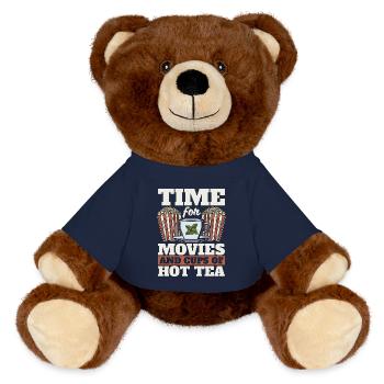 L’heure du thé chaud pour les films et les tasses de tisane - Nounours RecycelBär® marron - bleu marine - Devant