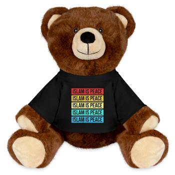 Muslim Islam is Peace - MiniFeet® RecycelBär® Teddy Bear Brown - black - Front