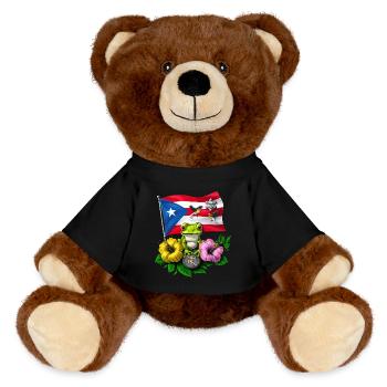 Puerto Rico Boricua Flagge - MiniFeet® RecycelBär® Braun - Schwarz - Vorne