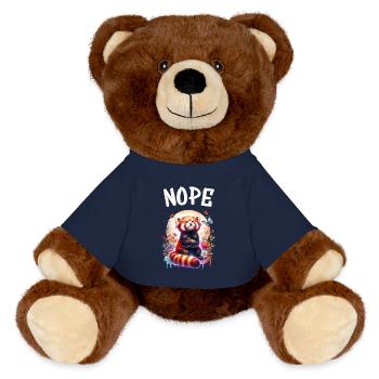 Panda roux Drôle de dicton Nope Renard de Feu - Nounours RecycelBär® marron - bleu marine - Devant