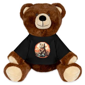 Art japonais des chats - Nounours RecycelBär® marron - noir - Devant