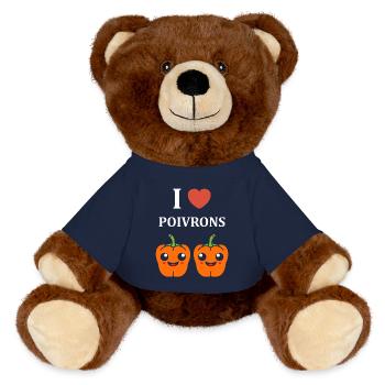 Humour poivron - Nounours RecycelBär® marron - bleu marine - Devant