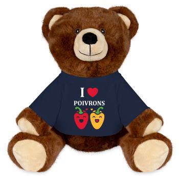 Humour poivron - Nounours RecycelBär® marron - bleu marine - Devant