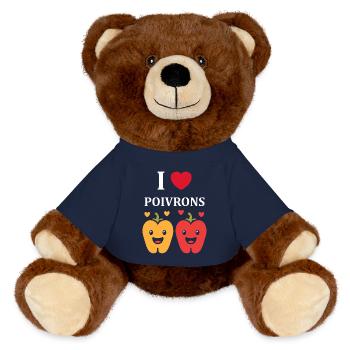 Humour poivron - Nounours RecycelBär® marron - bleu marine - Devant