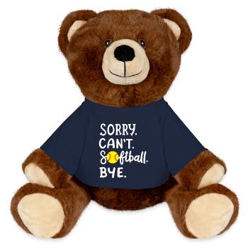 Softball Softball-Spieler - MiniFeet® RecycelBär® Braun - French Navy - Vorne
