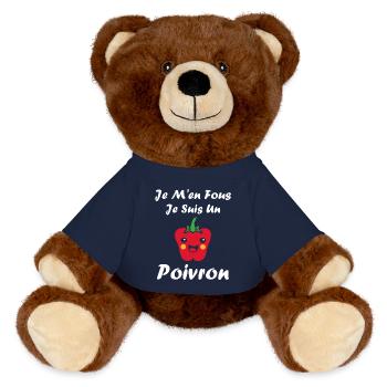 Humour poivron - Nounours RecycelBär® marron - bleu marine - Devant