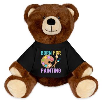 Artist Painter Graphic Born For Painting Art Gift - MiniFeet® RecycelBär® Braun - Schwarz - Vorne