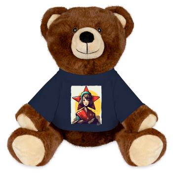 Traditional Japan: Edo Times, Girls and Star - MiniFeet® RecycelBär® Teddy Bear Brown - french navy - Front