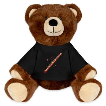 Flute Graphic - MiniFeet® RecycelBär® Teddy Bear Brown - black - Front
