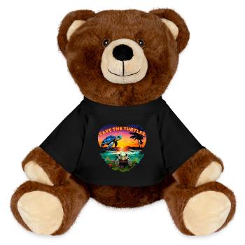 SAVE THE TURTLES - MiniFeet® RecycelBär® Teddy Bear Brown - black - Front