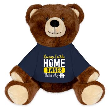 Pendaison de crémaillère des propriétaires - Nounours RecycelBär® marron - bleu marine - Devant