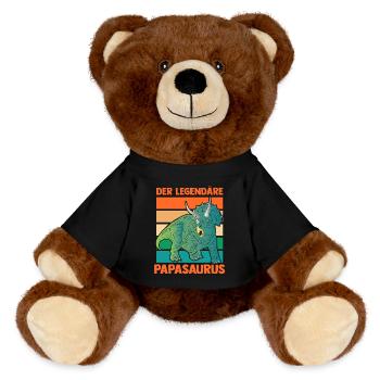 Papa Père Dino Dinosaure Papasaurus - Nounours RecycelBär® marron - noir - Devant