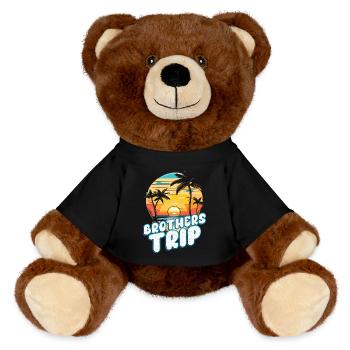 Sibling Brothers Journey - MiniFeet® RecycelBär® Teddy Bear Brown - black - Front