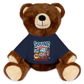 10th Birthday Fire Brigade - MiniFeet® RecycelBär® Teddy Bear Brown - french navy - Front