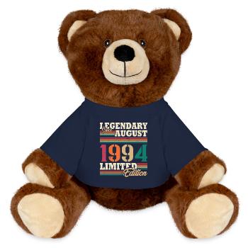 Vintage 1994 Août Cadeau Anniversaire Rétro - Nounours RecycelBär® marron - bleu marine - Devant
