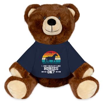 J’aime les chevaux - Nounours RecycelBär® marron - bleu marine - Devant