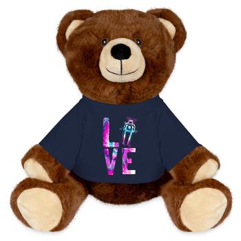 Bartender Mixologist Watercolor - MiniFeet® RecycelBär® Teddy Bear Brown - french navy - Front