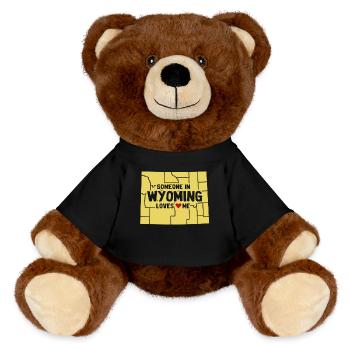 Someone In Wyoming Loves Me - MiniFeet® RecycelBär® Teddy Bear Brown - black - Front