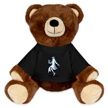 Lustige Krankenschwester Gruselige Geisterjagd - MiniFeet® RecycelBär® Braun - Schwarz - Vorne