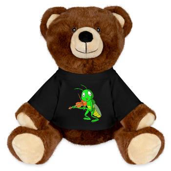 Grasshopper grasshopper - MiniFeet® RecycelBär® Teddy Bear Brown - black - Front