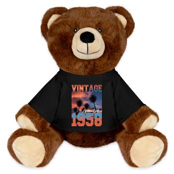 1958 Vintage Edition Limitée Palmiers Né en 1958 - Nounours RecycelBär® marron - noir - Devant
