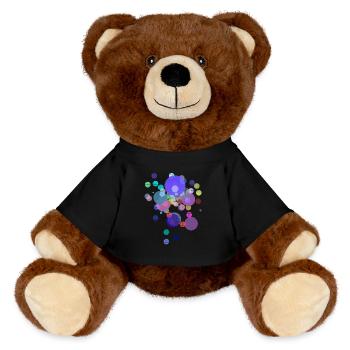 Muster Kugeln - Weltraum Farben - MiniFeet® RecycelBär® Braun - Schwarz - Vorne