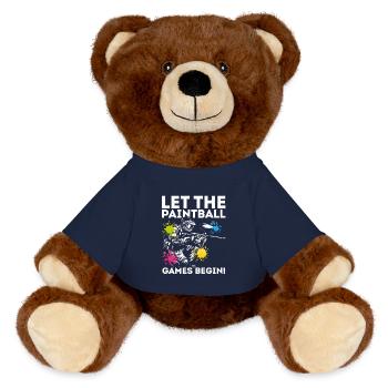 Let The Paintball Games Begin! Tactical Player Pai - MiniFeet® RecycelBär® Teddy Bear Brown - french navy - Front
