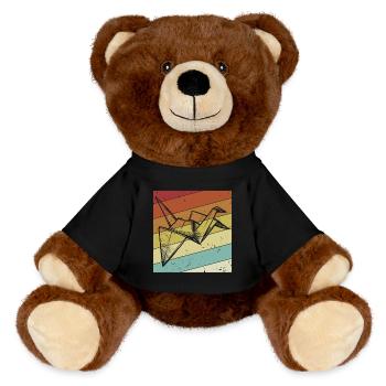 Hibou Grue en Papier Origami Rétro - Nounours RecycelBär® marron - noir - Devant