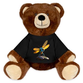 Libelle Dragonfly Bunte Flügel Süße Libellen - MiniFeet® RecycelBär® Braun - Schwarz - Vorne