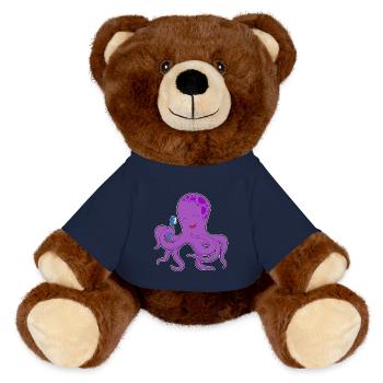 Krake Zahnbürste - MiniFeet® RecycelBär® Braun - French Navy - Vorne