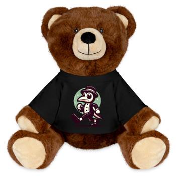Retro Vintage Cartoon Halloween Costume Decoration - MiniFeet® RecycelBär® Teddy Bear Brown - black - Front