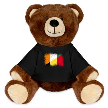 Elfenbeinküste Belgien Fahne - MiniFeet® RecycelBär® Braun - Schwarz - Vorne