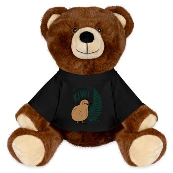 Trouvez le Kiwi qui sommeille en vous - Souvenir Nouvelle-Zélande - Nounours RecycelBär® marron - noir - Devant