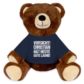First name Chris Christian - MiniFeet® RecycelBär® Teddy Bear Brown - french navy - Front
