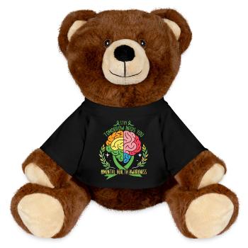 Un cerveau coloré pour la santé mentale - Nounours RecycelBär® marron - noir - Devant