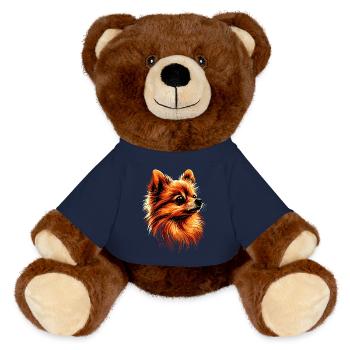 Pomeranian Pomeranian Pom Sweet German Spitz - MiniFeet® RecycelBär® Teddy Bear Brown - french navy - Front