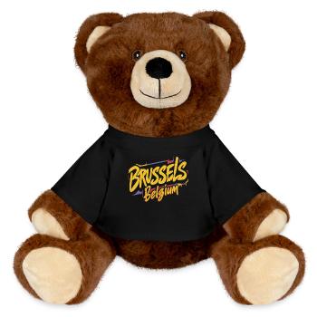 Mémoire souvenir de Varsovie Pologne - Nounours RecycelBär® marron - noir - Devant