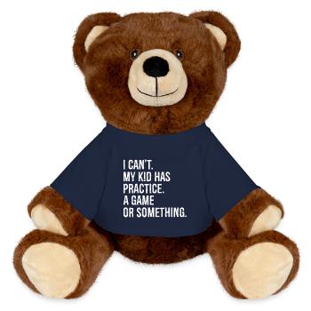 Je ne peux pas mon enfant a pratiqué un match - Nounours RecycelBär® marron - bleu marine - Devant
