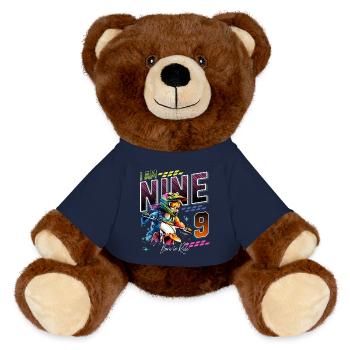 9e anniversaire des filles de motocross - Nounours RecycelBär® marron - bleu marine - Devant