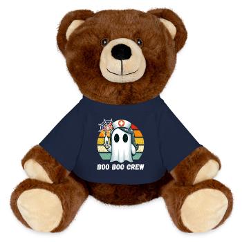 Halloween fantôme infirmière assistant médical drôle - Nounours RecycelBär® marron - bleu marine - Devant