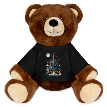 Spooky Haunted Castle Magical Haunted Castle - MiniFeet® RecycelBär® Teddy Bear Brown - black - Front