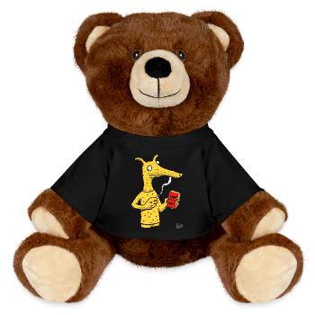 Créature fourmilier avec une brique - Nounours RecycelBär® marron - noir - Devant
